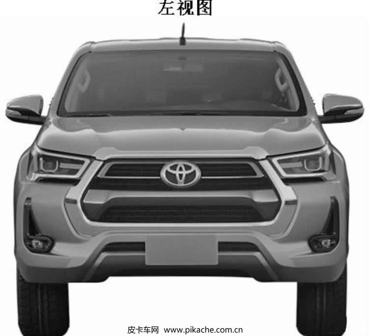 新款丰田Hilux皮卡外观专利申报图曝光，有望未来进口上市