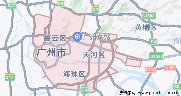 广州外地车限行区域图图片