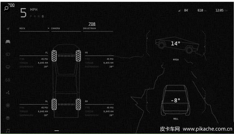 特斯拉賽博Cybertruck皮卡UI系統(tǒng)專利圖曝光，科技感爆棚