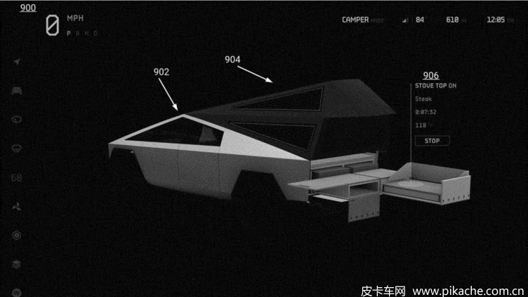 特斯拉賽博Cybertruck皮卡UI系統(tǒng)專利圖曝光，科技感爆棚