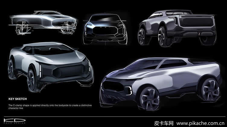 福特E100皮卡效果圖曝光，一名學(xué)生為城市設(shè)計的小型電動皮卡