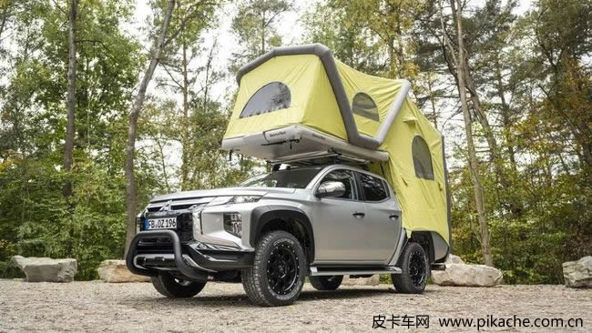 三菱推出L200皮卡露營車，貨廂加裝戶外生活裝備及充氣帳篷