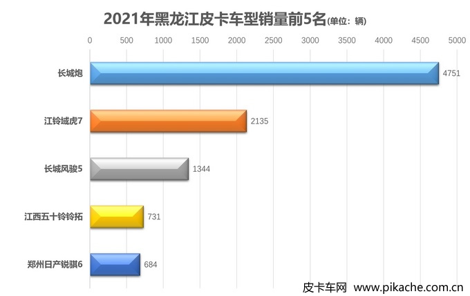 2021年各地皮卡車型銷量排行榜，全國31個省份皮卡車型銷量TOP5