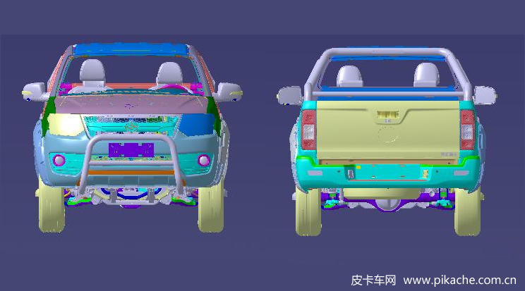 黄海野牛皮卡（N2S）新车型建模图曝光